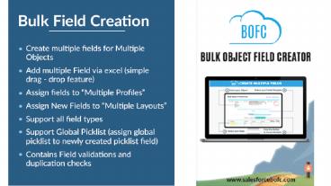 Introduction To Bulk Object Field Creator