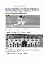 ICC CRICKET WORLD CUP 1975 MATCH RESULTS