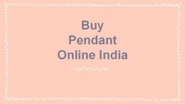 Buy Pendant Online India