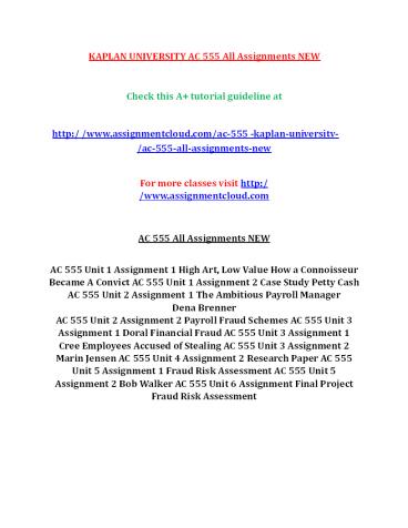 AC 555 All Assignments NEW