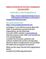 AC 558 Unit 1 Assignment Exercises NEW