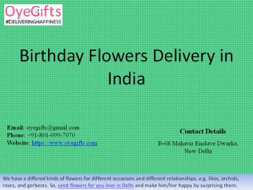 Send Happy Birthday Flowers to India - OyeGifts