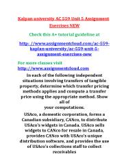 AC 559 Unit 5 Assignment Exercises NEW