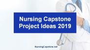 Nursing Capstone Project Ideas 2019