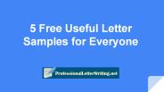 5 Free Useful Letter Samples for Everyone