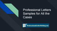 Professional Letters Samples for All the Cases