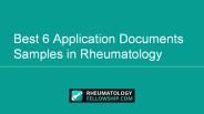 Best 6 Application Documents Samples in Rheumatology