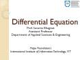 Differential Equation - Department of Applied Sciences & Engineering PowerPoint PPT Presentation