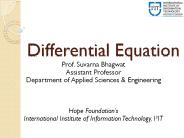 Differential Equation - Department of Applied Sciences & Engineering