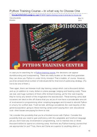 Top Best Python Training Institute in Delhi, NCR