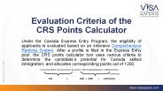 Evaluation Criteria of the CRS Points Calculator