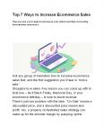 Top 7 Ways to Increase Ecommerce Sales (1) PowerPoint PPT Presentation