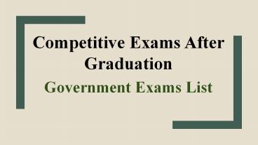 List of Competitive Exam After Graduation