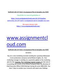 AB 219 Unit 2 Assignment Movie Insights, Inc NEW