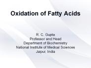 Oxidation of fatty acids
