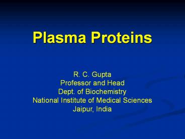 Plasma proteins