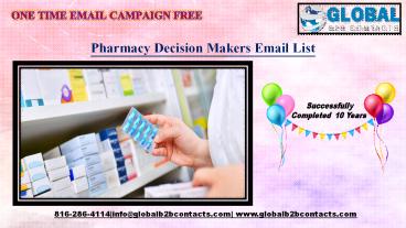 Pharmacy Decision Makers Email Leads