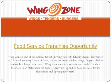 Food Service Franchise Opportunity
