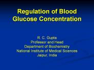 Regulation of blood glucose concentration