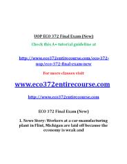 ECO 372 Final Exam (New)
