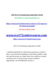 ECO 372 Final Exam Guide (New 2019)