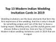 Top 13 Modern Indian Wedding Invitation Cards in 2019 (1) PowerPoint PPT Presentation