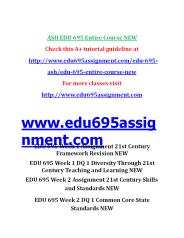 EDU 695 NEW Entire Course