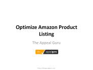 Optimize Amazon Product Listings