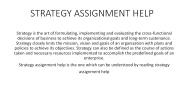 Strategy assignment help