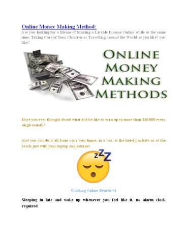 Online Money Making Method