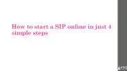 How to start a SIP online in just 4 simple steps