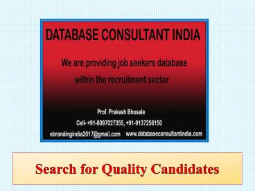 Search for Quality Candidates (1)