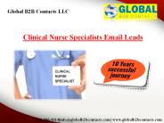 Clinical Nurse Specialists Email Leads (2)