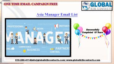 Asia Manager Email List