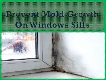 Prevent Mold Growth On Windows Sills