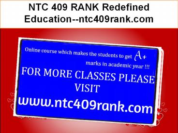 NTC 409 RANK Redefined Education--ntc409rank.com