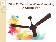 What To Consider When Choosing A Ceiling Fan