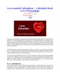 Love match Calculator - Calculate Real Love Percentage - Astrology Support PowerPoint PPT Presentation