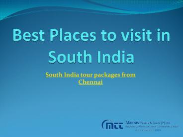 Best Places to visit in South India