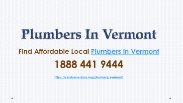 Find Affordable Local Plumbers in Vermont