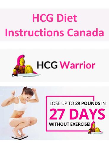 HCG Diet Instructions Canada