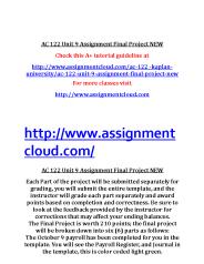 AC 122 Unit 9 Assignment Final Project NEW