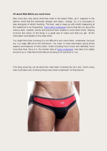 All about Male Bikini you must know