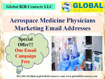 Aerospace Medicine Physicians Marketing Email Addresses