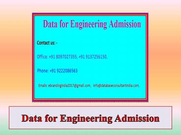 Data for Engineering Admission