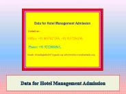 Data for Hotel Management Admission