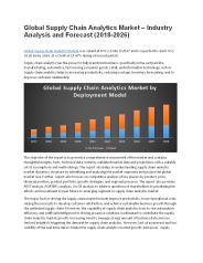 Global Supply Chain Analytics Market