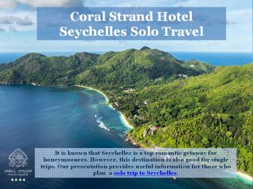 Seychelles Solo Travel - Coral Strand