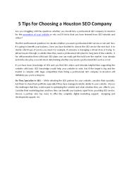 5 Tips for Choosing a Houston SEO Company