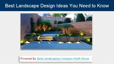 Best landscape design plans